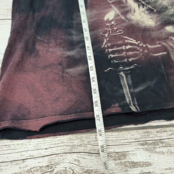 Affliction Vintage Y2K Skull Grim Reaper Black And Red T Shirt Men Size XL - Picture 8 of 9